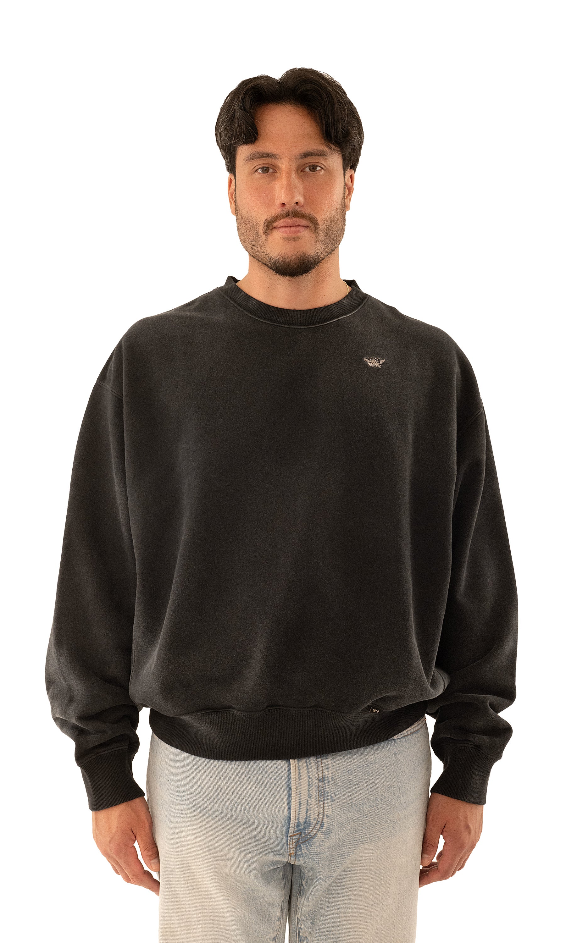 Charcoal Acid Wash Crewneck – 400GSM Organic Cotton – ShopBEE