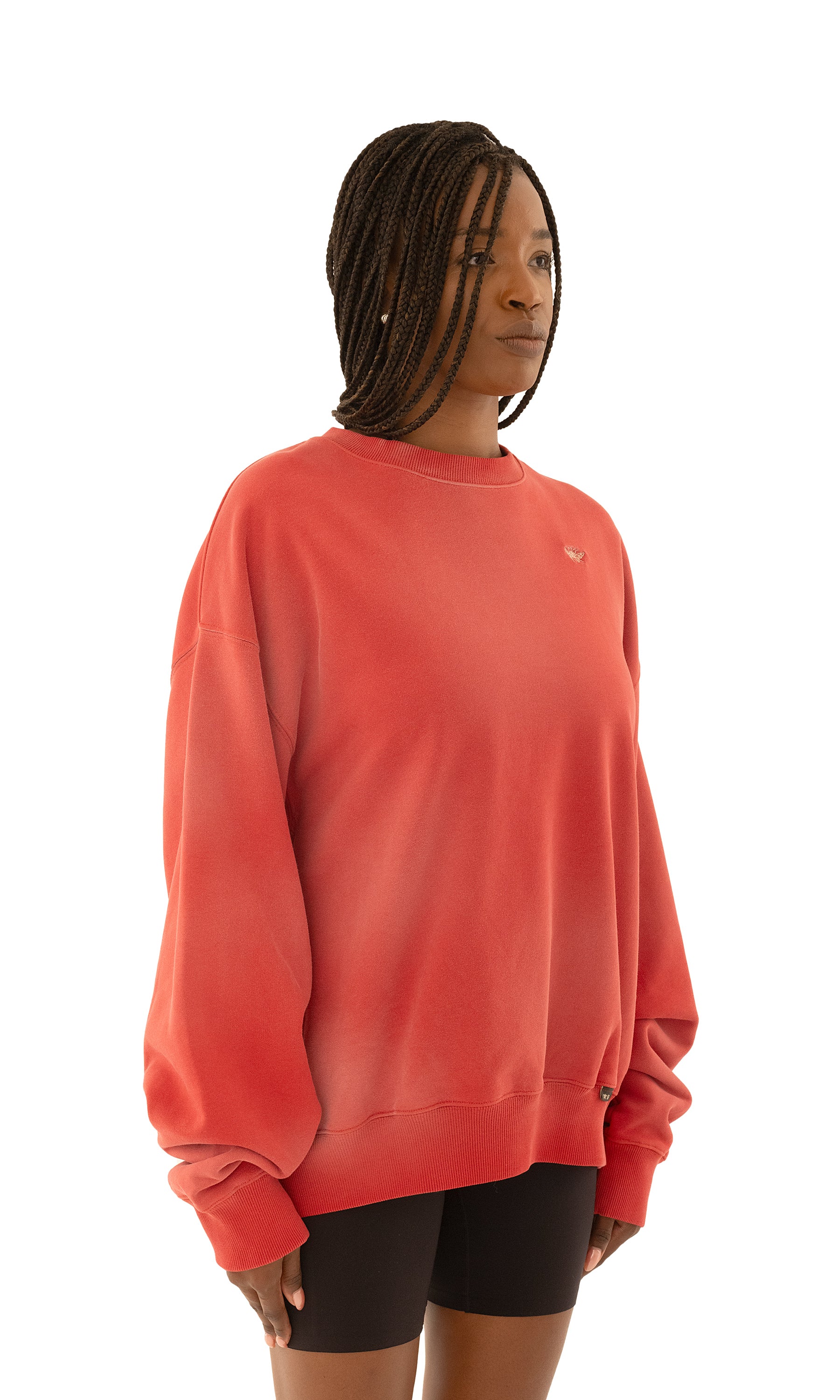 Red Acid Wash Crewneck – 400GSM Organic Cotton – ShopBEE