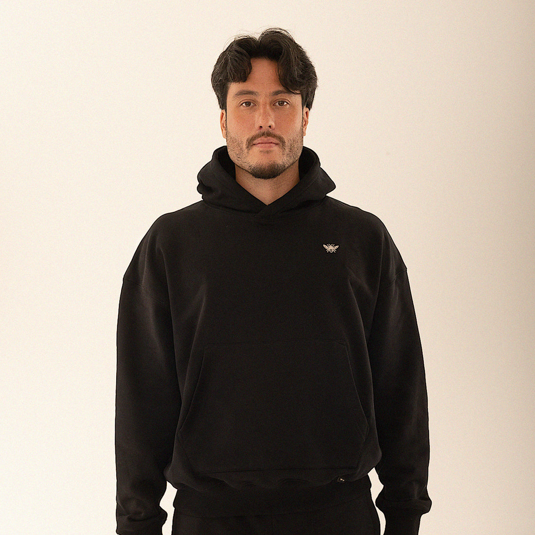 Black Iconic BEE Hoodie - front view